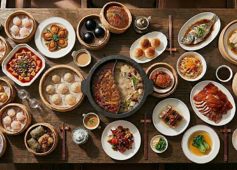 A selection of Chinese regional dishes representing the diversity of China's culinary traditions