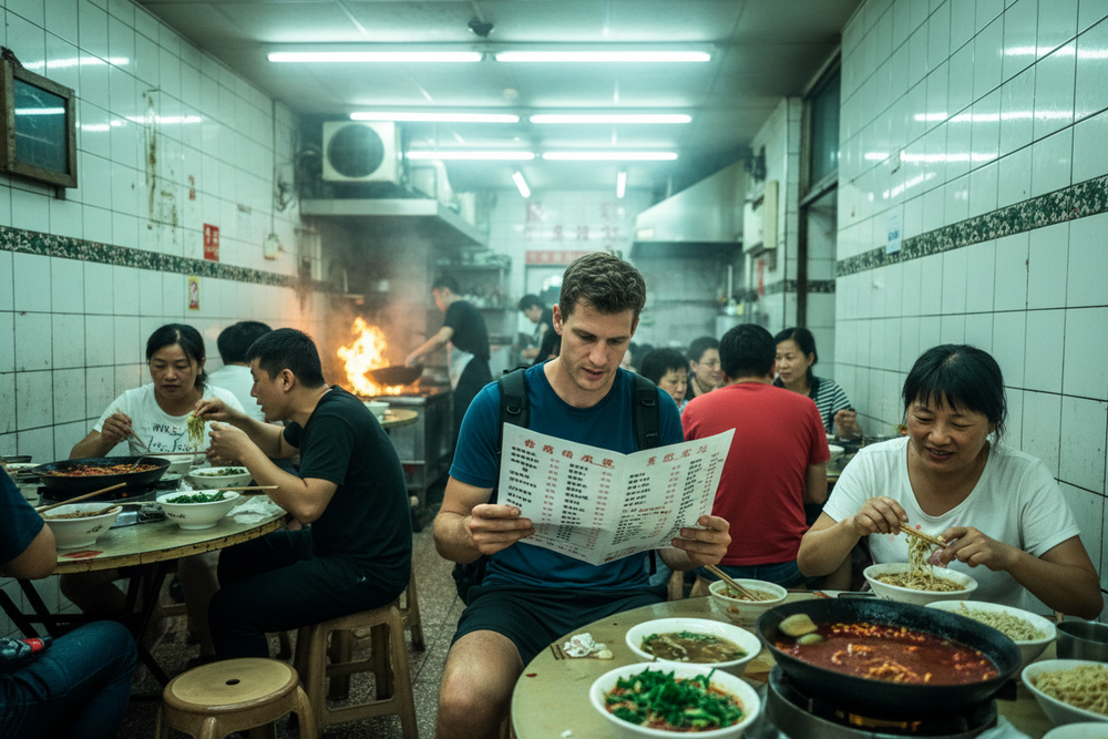 Foreign traveler dining in local Chinese restaurant, guide to ordering food in China | Sunda Travel