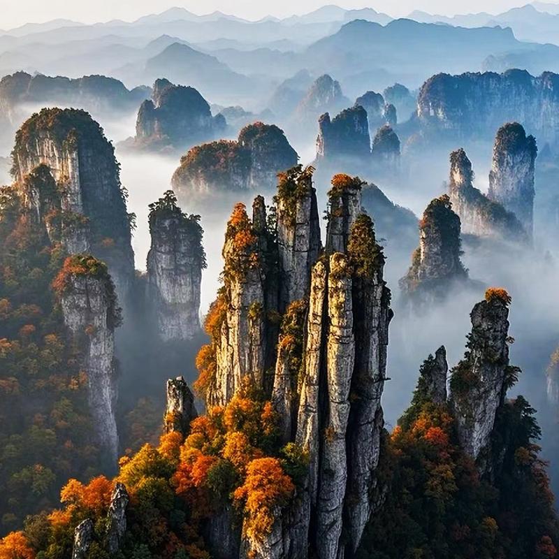 Autumn colours around the Great Wall of China