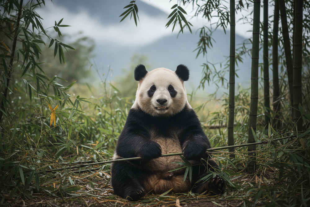Giant panda at a Chengdu panda base