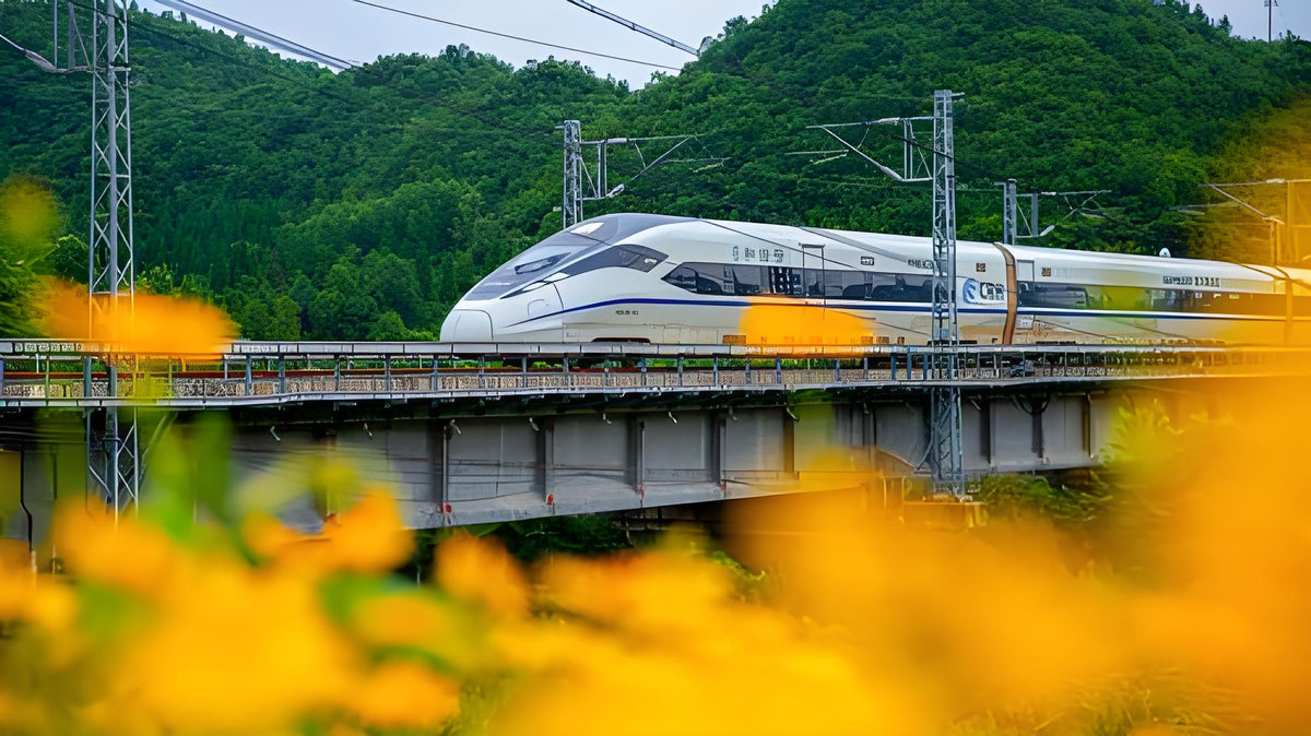 High-speed train travelling through China